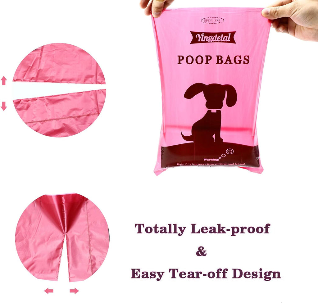Dog Poop Bag 26 Rolls (390 Counts), Biodegradable Dog Waste Bags with 1 Free Dispenser,Leak Proof Pet Waste Disposal Refill Bags (Scented)