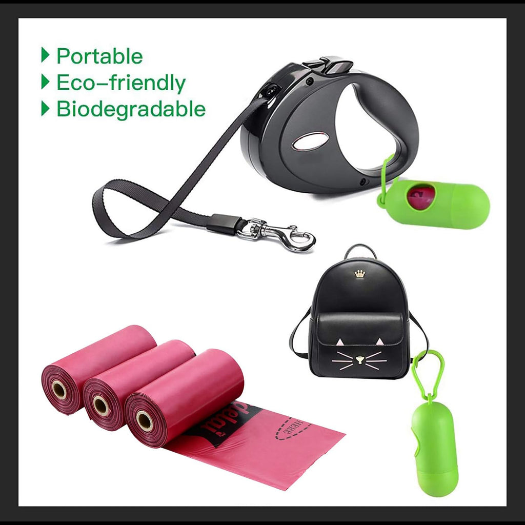 Dog Poop Bag 26 Rolls (390 Counts), Biodegradable Dog Waste Bags with 1 Free Dispenser,Leak Proof Pet Waste Disposal Refill Bags (Scented)